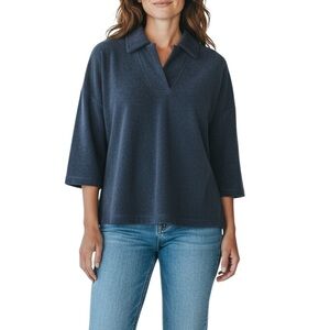 C&C California Terry Short Sleeve Top Blue